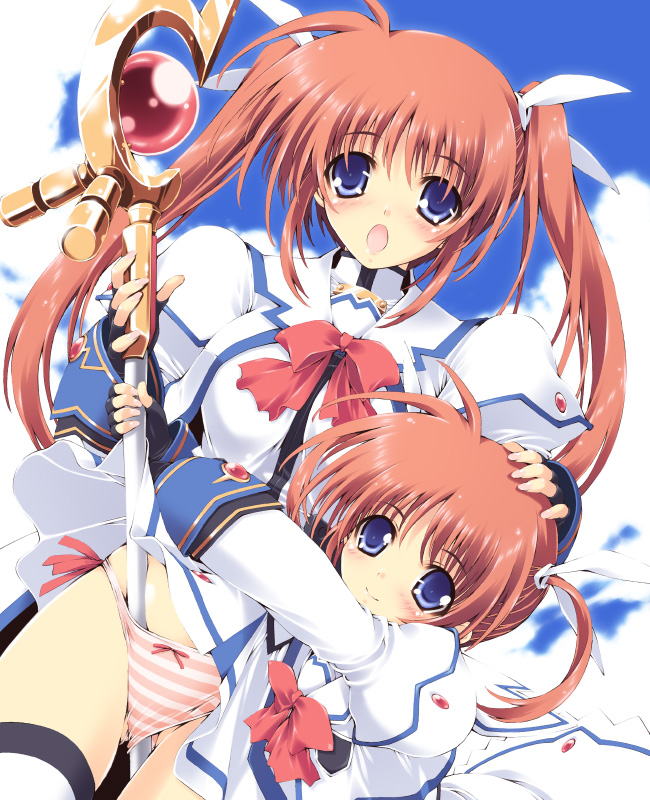 takamachi nanoha and raising heart (lyrical nanoha and 2 more) drawn by mitsuki_mantarou