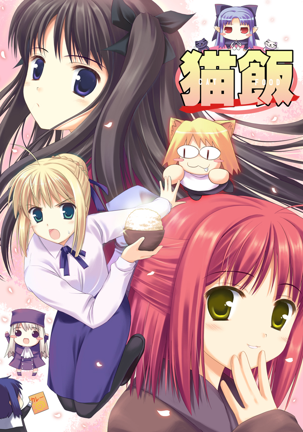artoria pendragon, saber, tohsaka rin, illyasviel von einzbern, ciel, and 4 more (fate and 5 more) drawn by hinooka_shuuji