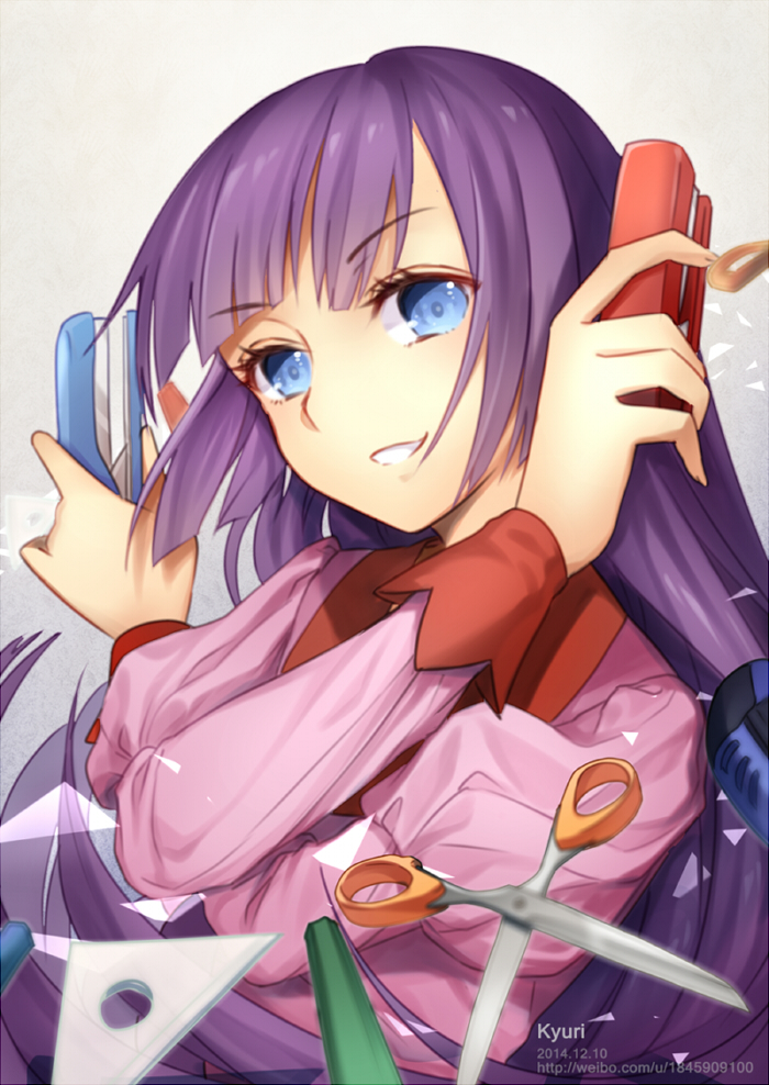 senjougahara hitagi (monogatari and 1 more) drawn by kyuri_tizu
