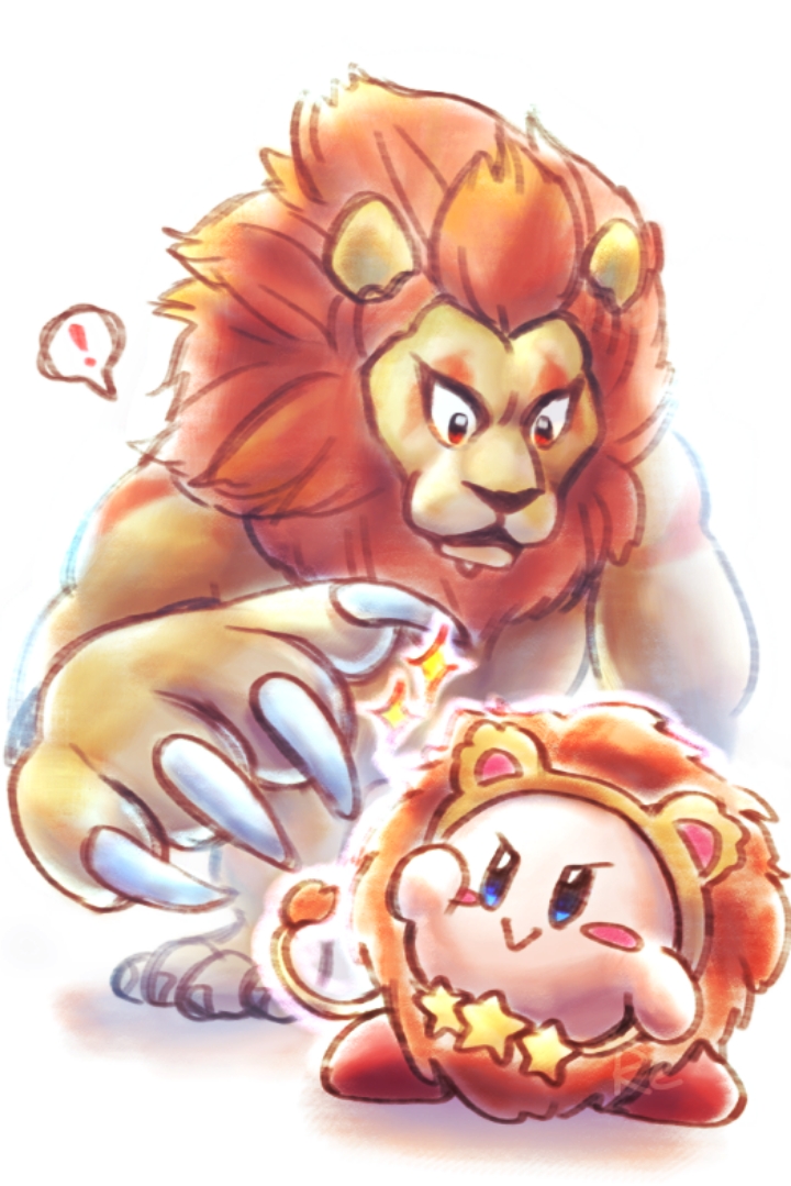 kirby and leongar (kirby and 1 more) drawn by re_(re-sumo)