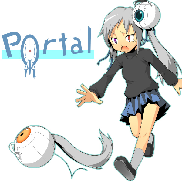 glados, curiosity core, and cake core (portal and 1 more) drawn by hiru_okita