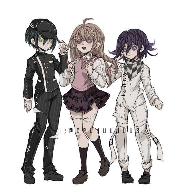 oma kokichi, saihara shuichi, and akamatsu kaede (danganronpa and 2 more) drawn by criis-chan