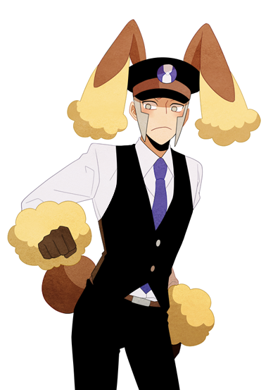 lopunny and ingo (pokemon and 1 more) drawn by jaho