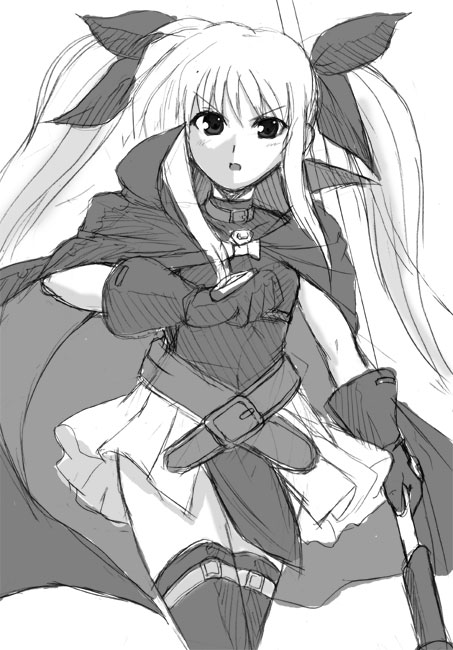 fate testarossa and bardiche (lyrical nanoha and 1 more) drawn by yasakani_an