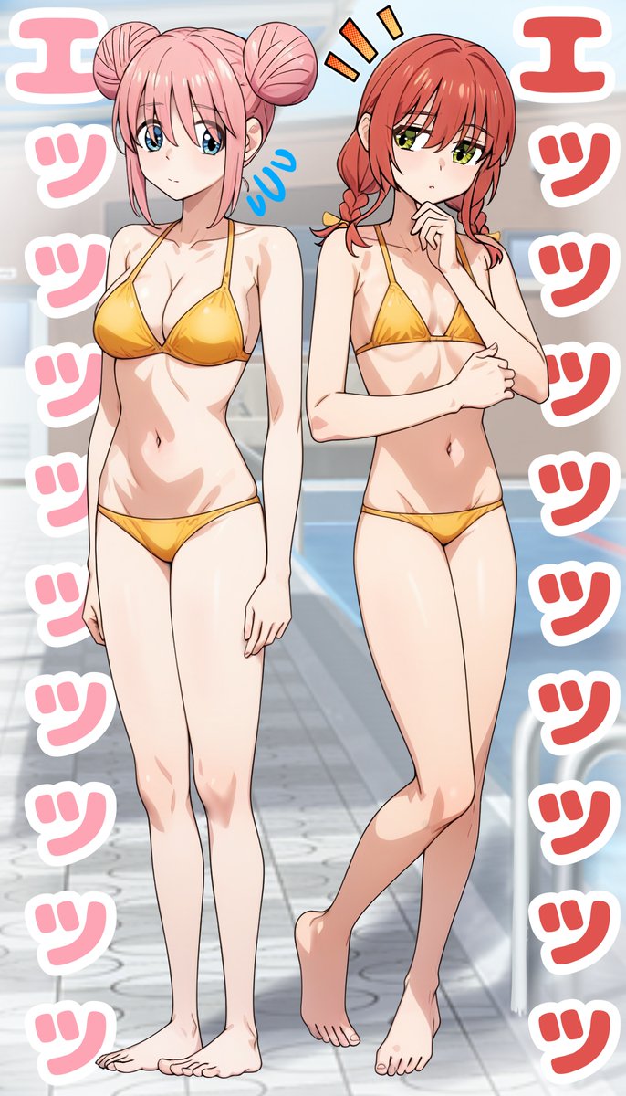 gotoh hitori and kita ikuyo (bocchi the rock!) drawn by ryuhirohumi
