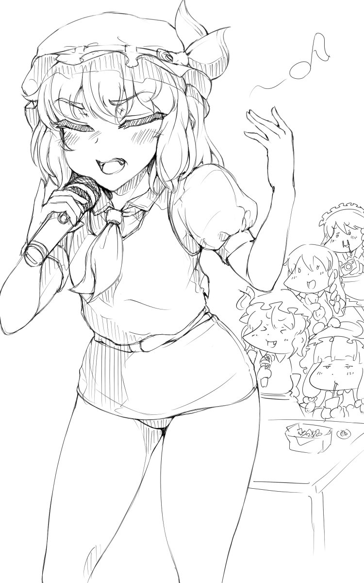 remilia scarlet, flandre scarlet, izayoi sakuya, patchouli knowledge, and hong meiling (touhou) drawn by haseru_(ginku_mh)