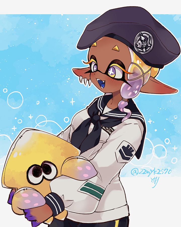 inkling player character and frye (splatoon and 1 more) drawn by 22nyk2s70