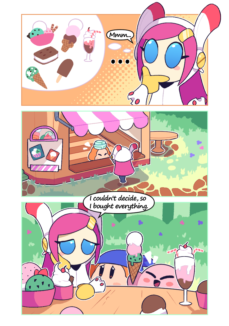 kirby, waddle dee, bandana waddle dee, and susie (kirby) drawn by skewedcanvas