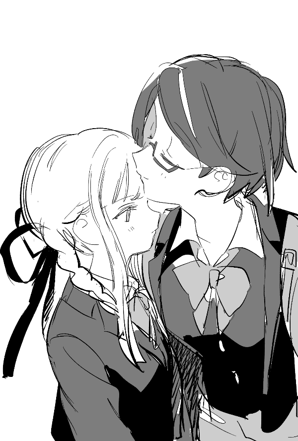 kirigiri kyoko and samidare yui (danganronpa and 1 more) drawn by no+bi=