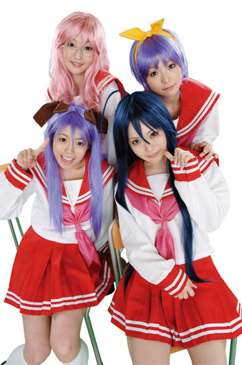 hiiragi kagami, izumi konata, hiiragi tsukasa, and takara miyuki (lucky star and 1 more)