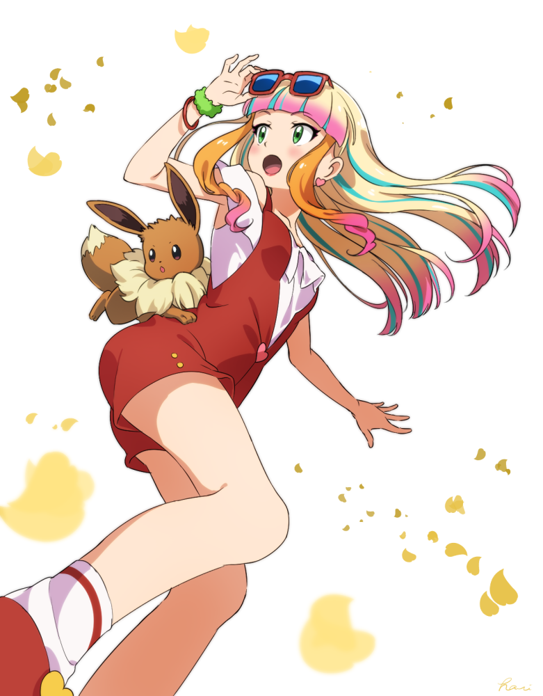 eevee and risa (pokemon and 1 more) drawn by hari611