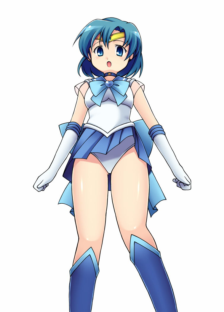 mizuno ami and sailor mercury (bishoujo senshi sailor moon) drawn by pure_(kawamoto_nami)