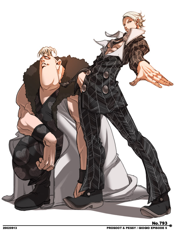 prosciutto and pesci (jojo no kimyou na bouken and 1 more) drawn by falcoon