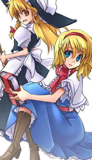 kirisame marisa and alice margatroid (touhou) drawn by inuinui