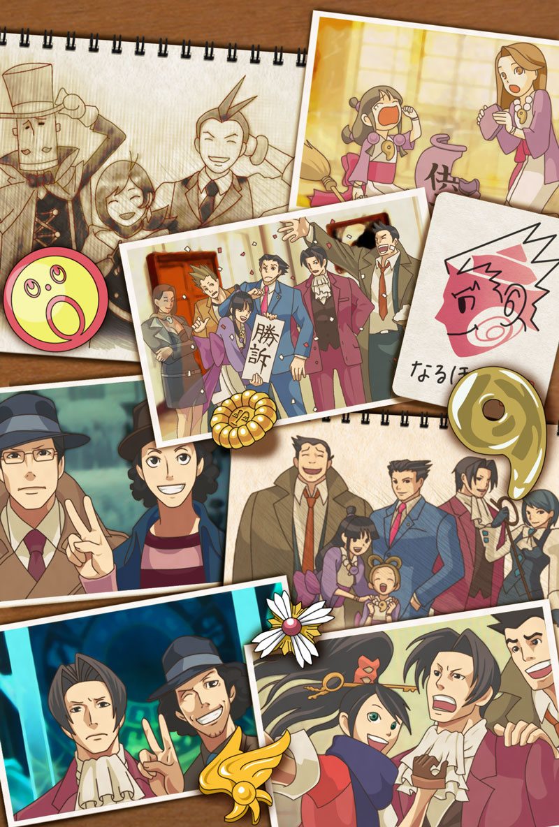 phoenix wright, miles edgeworth, maya fey, apollo justice, franziska von karma, and 9 more (ace attorney and 4 more) drawn by aruto_(rarara_raiti)