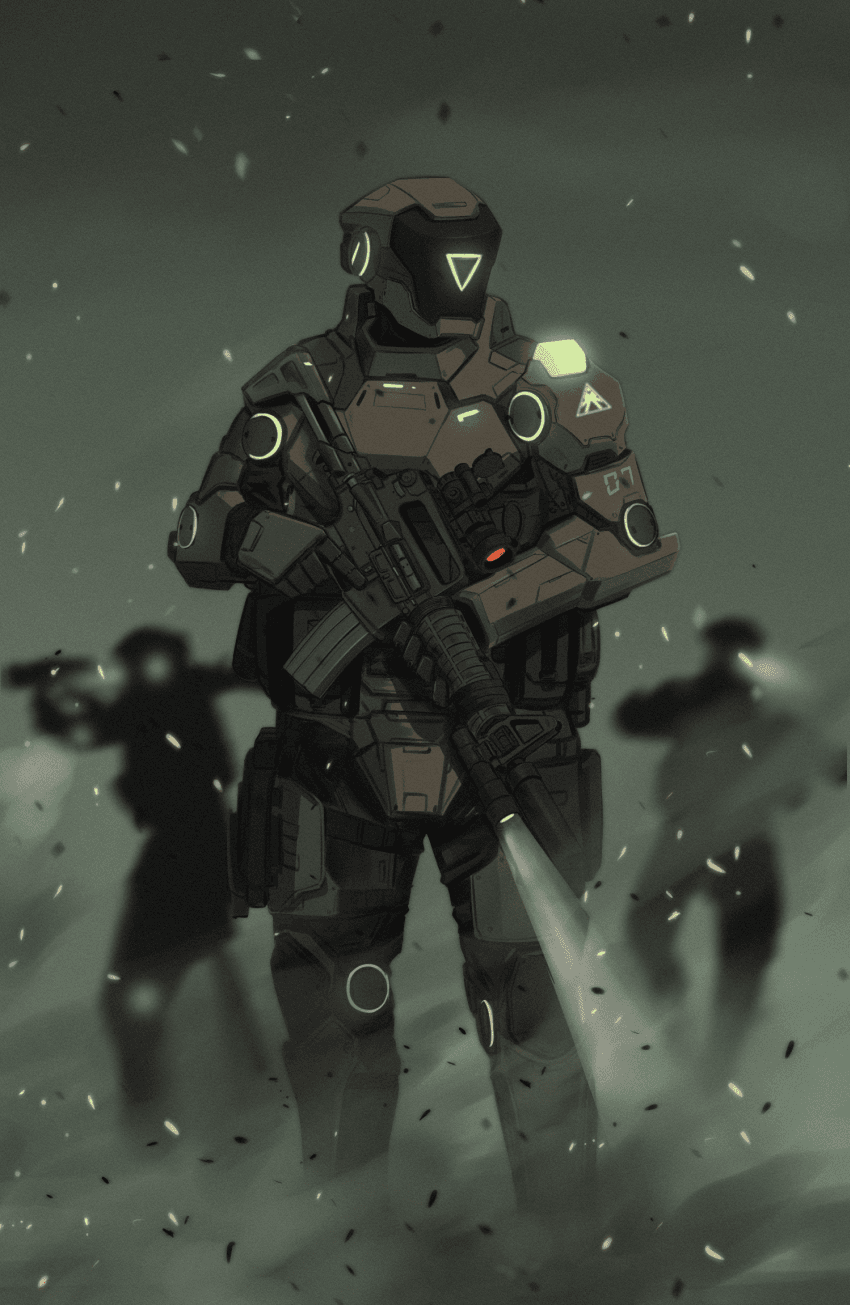 kaiser pmc robot mercenary (blue archive) drawn by parabellum