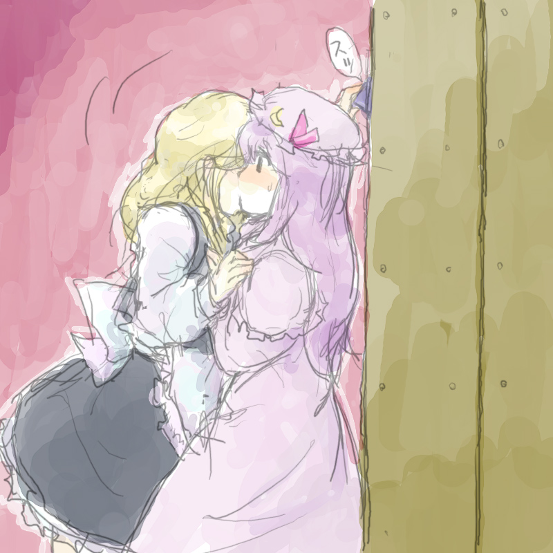 kirisame marisa and patchouli knowledge (touhou) drawn by rotan