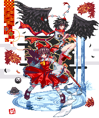 hakurei reimu and shameimaru aya (touhou) drawn by pedoroiya