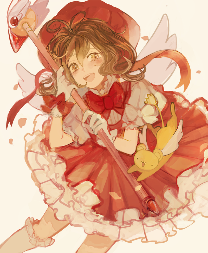 kinomoto sakura and kero (cardcaptor sakura) drawn by naga-no