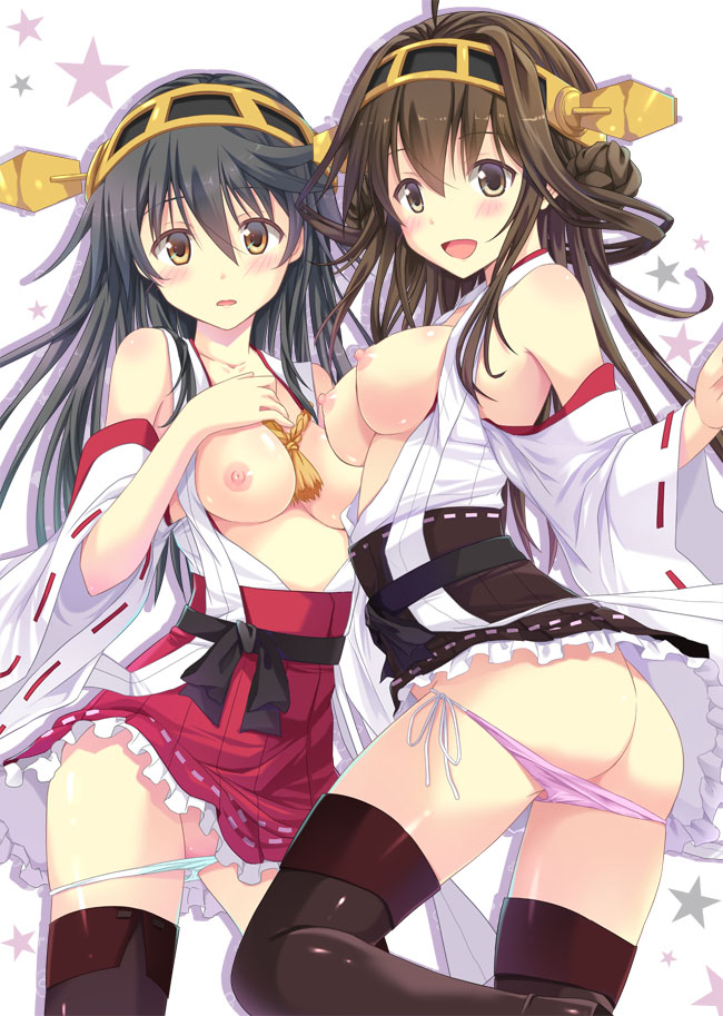 kongou and haruna (kantai collection) drawn by takanashi_haruto