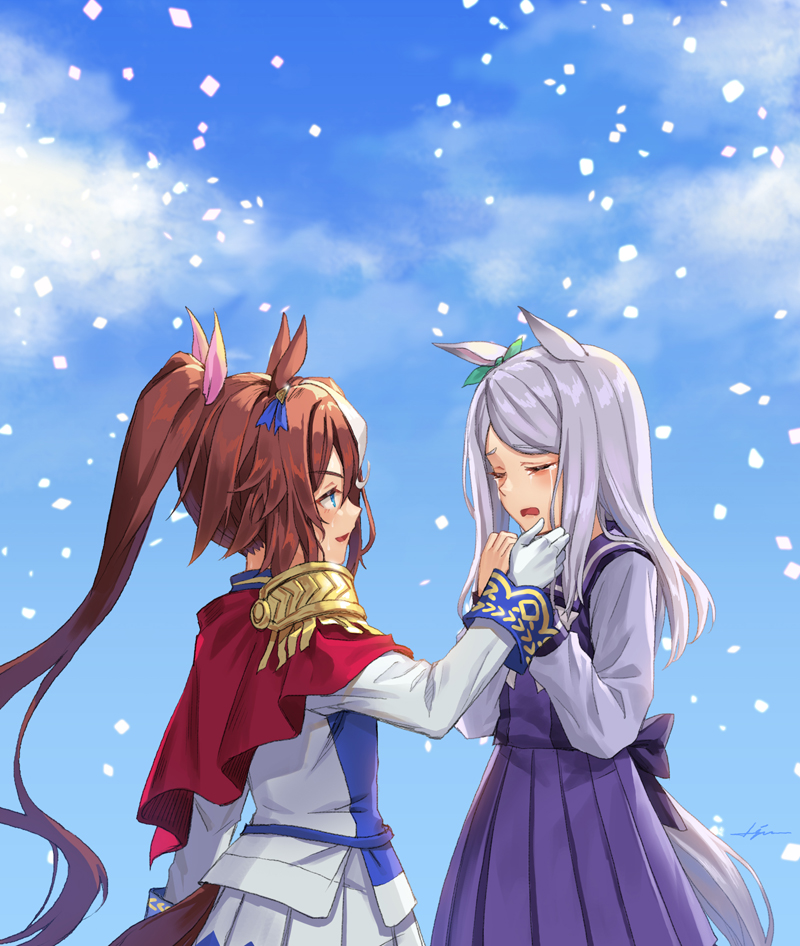 mejiro mcqueen and tokai teio (umamusume) drawn by kws