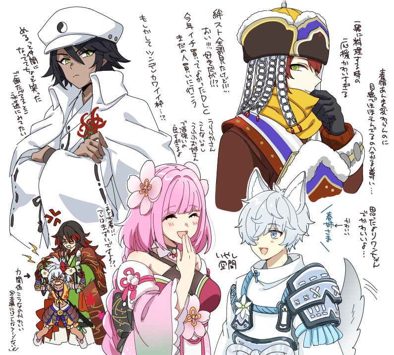 ulalaka, fubuki, matsuri, cuilang, kurama, and 1 more (rune factory and 1 more) drawn by mikesabi0303