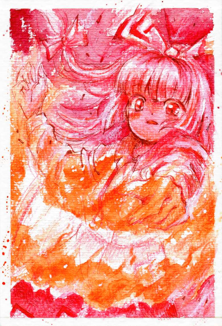 fujiwara no mokou (touhou) drawn by medinki