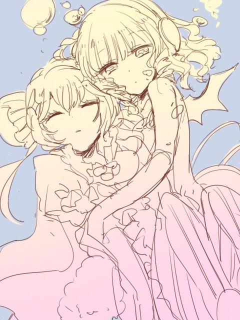 swim swim and ruler (mahou shoujo ikusei keikaku and 1 more) drawn by zawameki