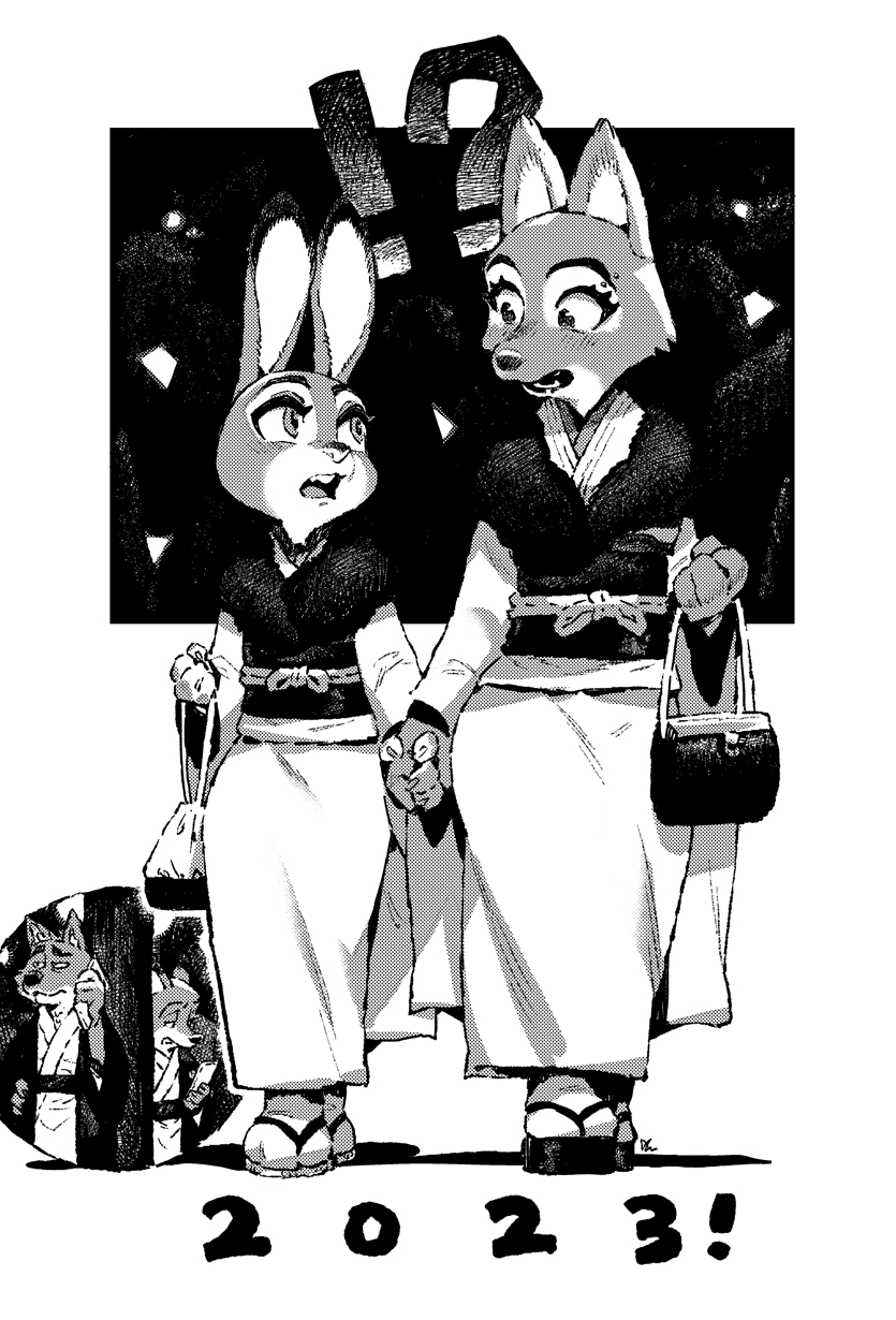 judy hopps, nick wilde, diane foxington, and mr. wolf (zootopia and 2 more) drawn by ireading
