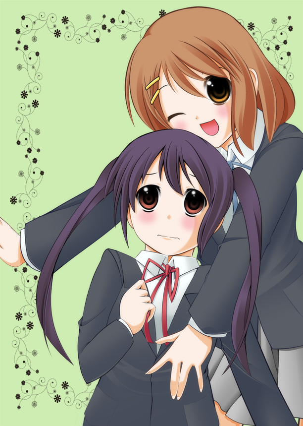 nakano azusa and hirasawa yui (k-on!) drawn by nishishiro