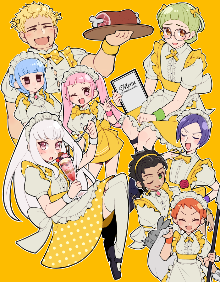 hilda valentine goneril, lysithea von ordelia, marianne von edmund, claude von riegan, leonie pinelli, and 3 more (fire emblem and 1 more) drawn by do_m_kaeru