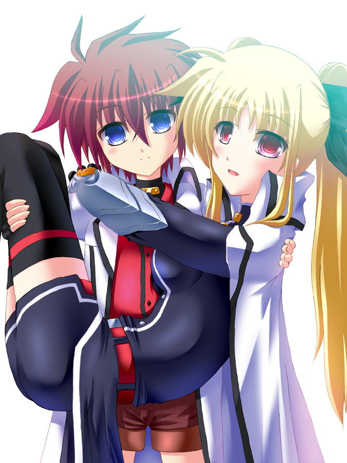 fate testarossa and erio mondial (lyrical nanoha and 1 more) drawn by utanone_shion