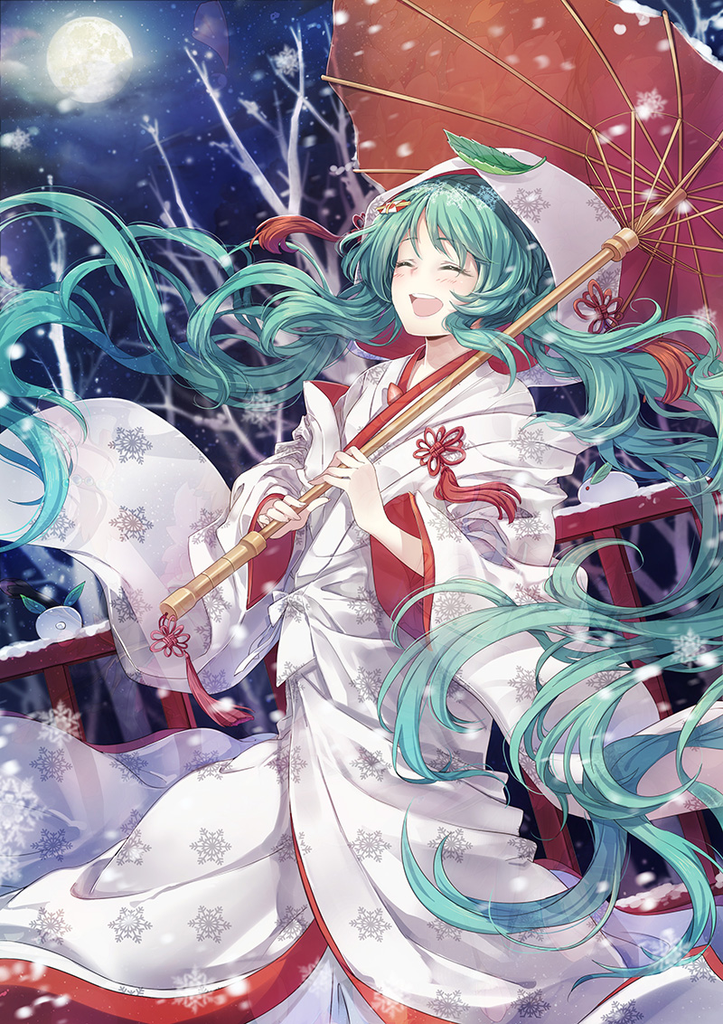 hatsune miku and yuki miku (vocaloid) drawn by cat_princess