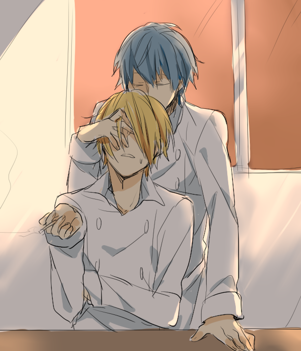 satou jun and souma hiroomi (working!!) drawn by tooru_(jux)