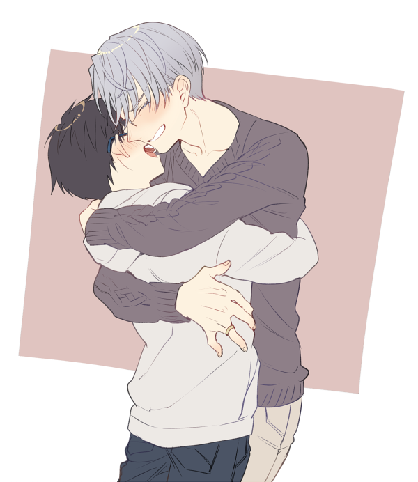 katsuki yuuri and viktor nikiforov (yuri!!! on ice) drawn by kuroemon