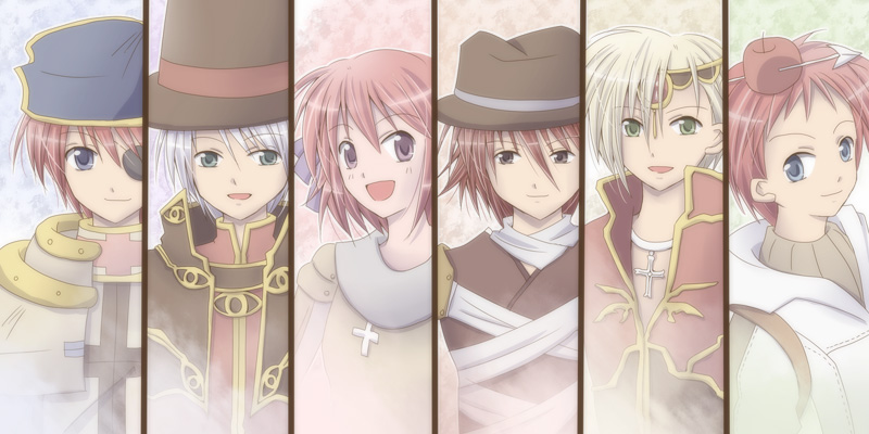priest, hunter, assassin, wizard, knight, and 1 more (ragnarok online) drawn by sharari