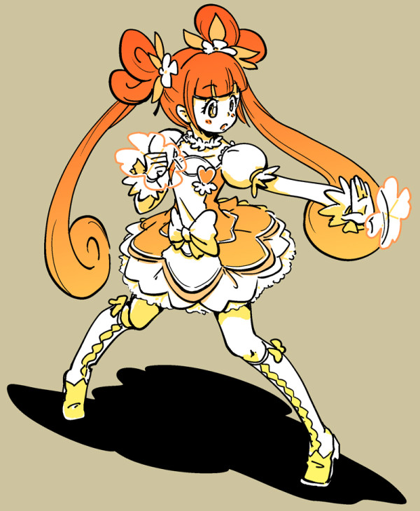 yotsuba alice and cure rosetta (precure and 1 more) drawn by karaagetarou
