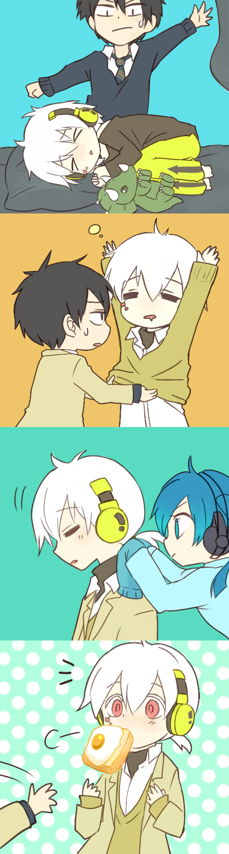 kisaragi shintarou, ene, and konoha (kagerou project) drawn by dodi990