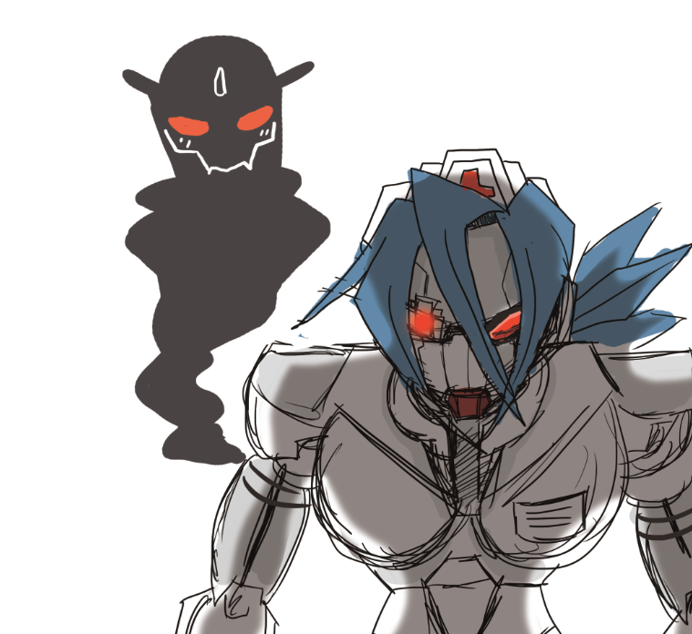 valentine and brain drain (skullgirls) drawn by nyoro_mutou