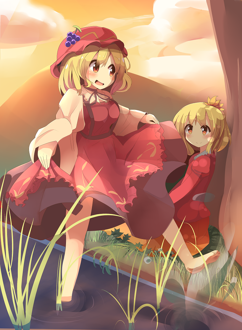 aki minoriko and aki shizuha (touhou) drawn by pachio_(patioglass)