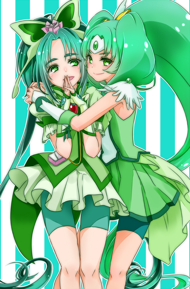 midorikawa nao, cure march, akimoto komachi, and cure mint (precure and 3 more) drawn by 99tyokolove99