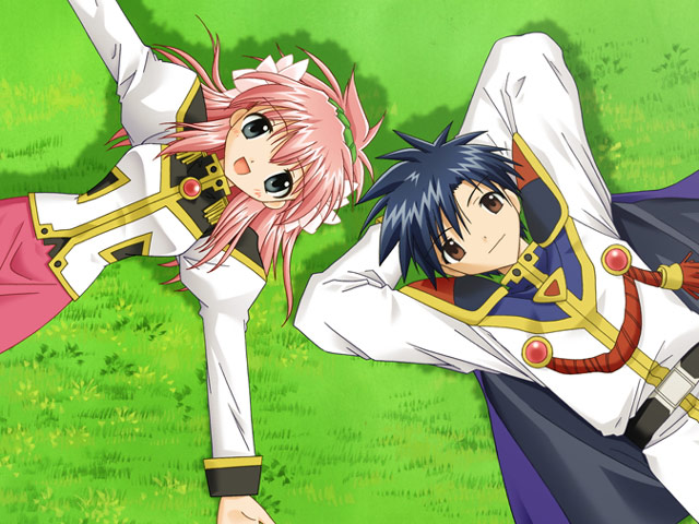 milfeulle sakuraba and takuto meyers (galaxy angel) drawn by kanan
