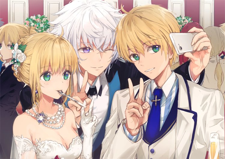 artoria pendragon, mordred, arthur pendragon, bedivere, tristan, and 2 more (fate and 3 more) drawn by dangmill