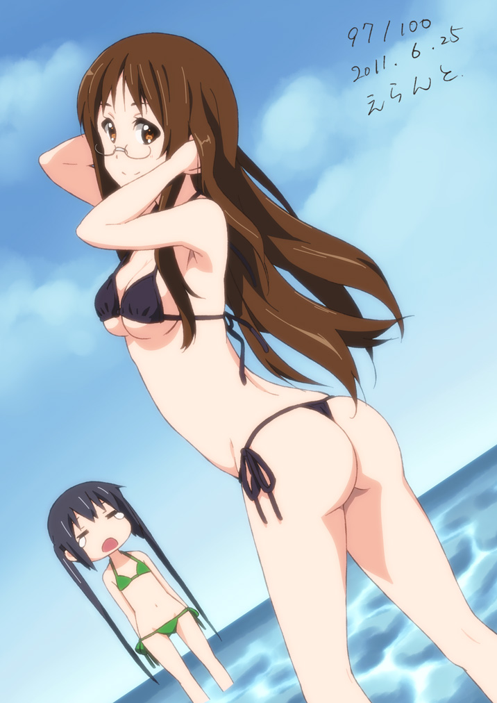 nakano azusa and yamanaka sawako (k-on!) drawn by errant