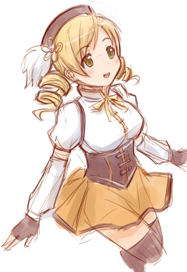 tomoe mami (mahou shoujo madoka magica) drawn by ha-ru