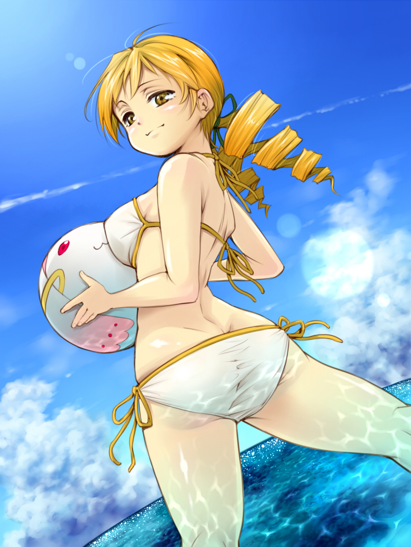 tomoe mami and kyubey (mahou shoujo madoka magica) drawn by youkann00
