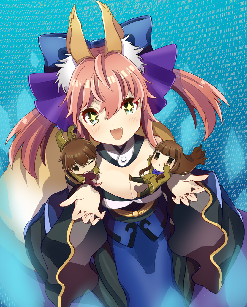 tamamo, tamamo no mae, and kishinami hakuno (fate and 1 more) drawn by pandasiro