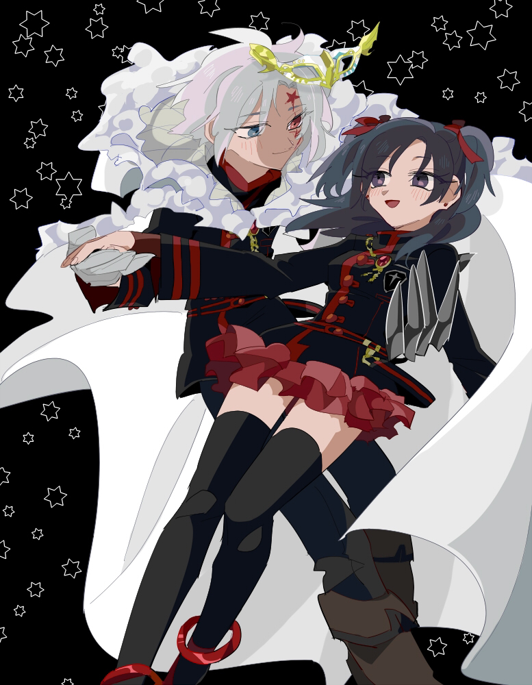 lenalee lee and allen walker (d.gray-man) drawn by xmori_6