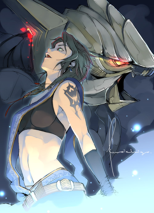 bahamut and oerba yun fang (final fantasy and 1 more) drawn by kyo_(kuroichigo)