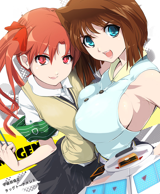 shirai kuroko and mazaki anzu (yu-gi-oh! and 3 more) drawn by amano_cigusa